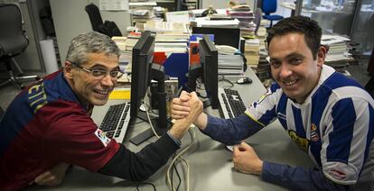 Carles Geli i Cristian Segura s'ho prenen amb esportivitat.