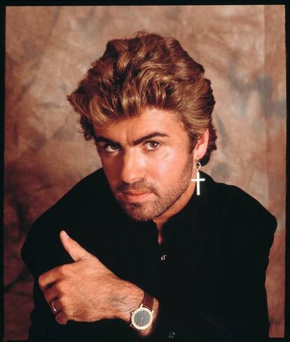 George Michael retratado en Londres en 1987.