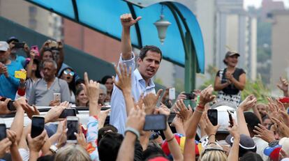 El líder de la oposición venezolana, Juan Guaidó, en San Antonio (Venezuela), el pasado 30 de marzo.