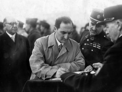 El lehendakari José Antonio Aguirre, tras la liberación de París en 1944.