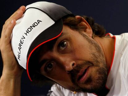Alonso en rueda de prensa.