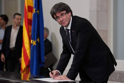 Puigdemont, este martes en el Parlamento catal&aacute;n.