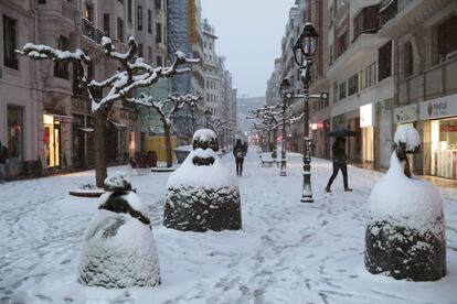 Vista de una calle peatonal de Bilbao, el 28 de febrero.