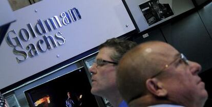 Empleados de Goldman Sachs en Wall Street.