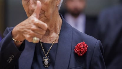 La presidenta del BCE, Christine Lagarde, en la última reunión del Eurogrupo.