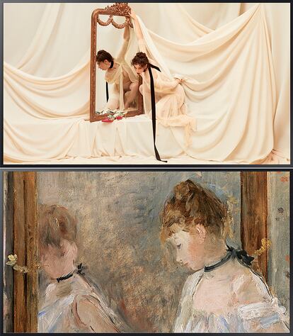 Félix Valiente reinterpreta en ‘EGO’ el cuadro ‘El espejo psiqué’, de Berthe Morisot.