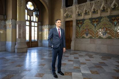 Sánchez en el Recinto Modernista de Sant Pau en Barcelona.