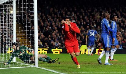 Luis Suárez celebra el gol del empate.