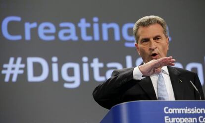 El comisario europeo de Sociedad Digital, Guenther Oettinger