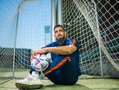 Borja Iglesias, durante su primera concentración con la Selección Española.