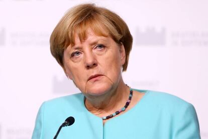 La canciller alemana Angela Merkel, el viernes en Bratislava. 