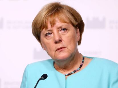 La canciller alemana Angela Merkel, el viernes en Bratislava. 