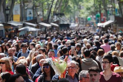 La Rambla plena a vessar. 