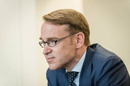 Jens Weidmann, presidente del Bundesbank, durante la entrevista celebrada en Fráncfort (Alemania) el pasado 10 de mayo.