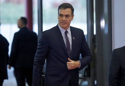 El presidente del Gobierno español en funciones, Pedro Sánchez, a su llegada a la ceremonia de apertura de la COP25.