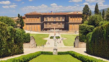 Vista del Palacio Pitti desde los jardines de Boboli. 