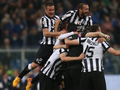 Los jugadores de la Juventus celebran el 'scudetto'.