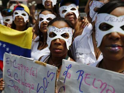 Protesto contra Maduro nesta terça-feira em Caracas.