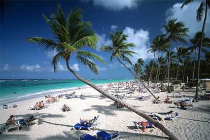 Una de las playas de la Costa del Coco, el litoral más oriental de la República Dominicana, en las cercanías de Punta Cana.