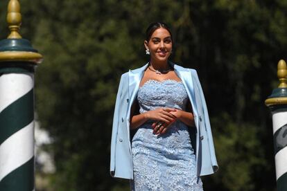 La modelo Georgina Rodríguez, pareja del futbolista Cristiano Ronaldo, a su llegada al festival de cine de Venecia.