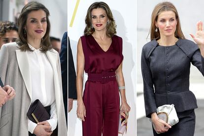 Letizia con bolsos de La Portegna, Tita Madrid y Malababa.