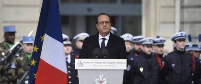 Hollande s'ha adreçat a les forces de seguretat aquest dijous a París.