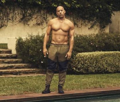 Vin Diesel posa para ICON juno a la piscina de Owlwood, en la que también se bañaba Esther Williams, la sirena de Hollywood. |