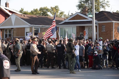 Protesta fuera del centro de detención de Broadview, Chicago, el 3 de octubre.
