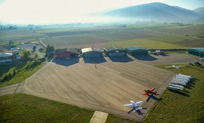 Vista desde el aire del aeródromo de la Cerdaña.