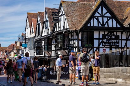 Restaurante The Old Weavers, en un edificio del XVI, en Canterbury (Reino Unido).