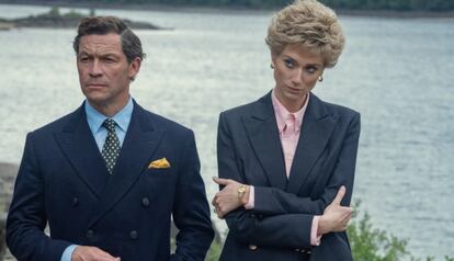 Elizabeth Debicki as Diana and Dominic West as Charles in the fifth season of 'The Crown.'