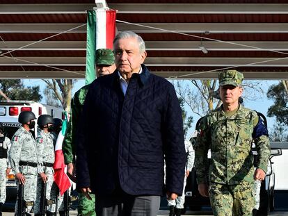 El presidente Andrés Manuel López Obrador este domingo en San Luis Potosí.