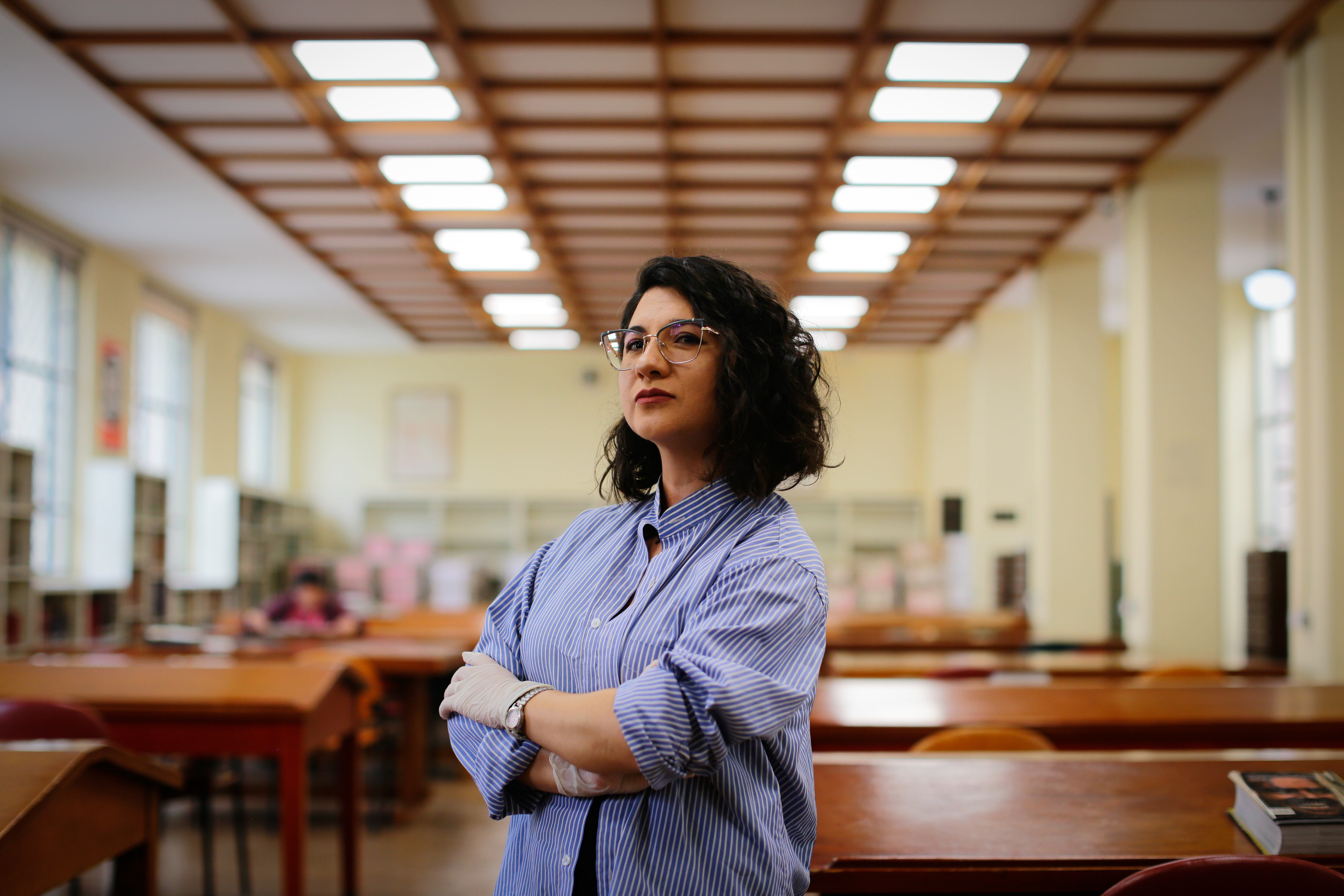 Norma Donato en la Biblioteca Nacional, en Bogotá.