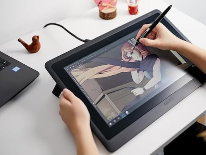Utilizando una tableta gráfica con un stylus