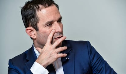 O candidato socialista à presidência da França, Benoit Hamon, nesta terça-feira em Bruxelas.