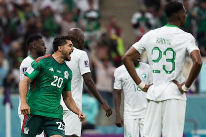 Henry Martin celebra un gol ante Arabia Saudita, durante su encuentro en la Copa Mundial de 2022, en Qatar.