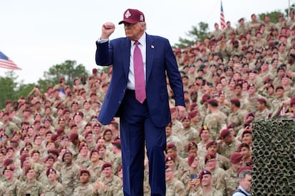 Donald Trump, este martes en Fort Bragg (Carolina del Norte).