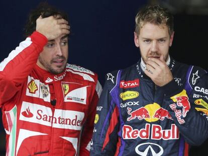 Vettel junto a Alonso tras la clasificación