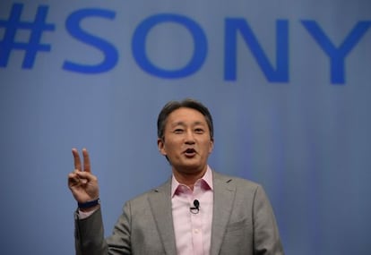 El presidente de Sony, Kazuo Hirai, en la rueda de prensa en Las Vegas.