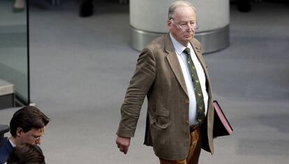 Alexander Gauland llegando a una reunión del Parlamento alemán este miércoles en Berlín.