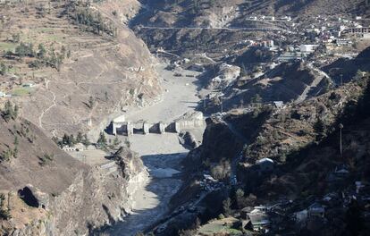 Zona arrasada por la riada en la región india de Uttrakhand.