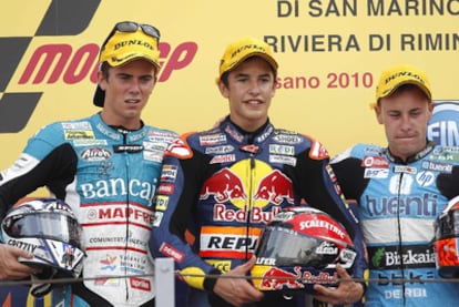 Terol, Márquez y Vázquez, en el podio de San Marino
