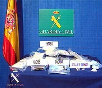 Imagen de parte de las 90.000 pastillas de incautadas por la Guardia Civil.