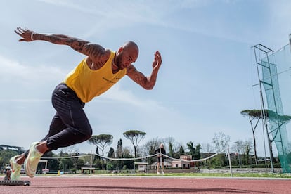 Marcell Jacobs, el jueves en el campo de entrenamiento Paolo Rosi. 
