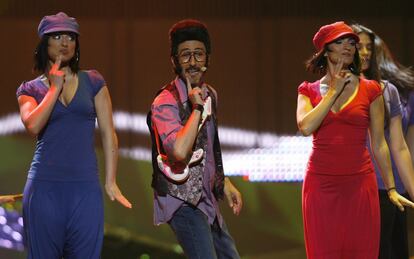 Rodolfo Chikilicuatre, en los ensayos del concurso de Eurovisión en Belgrado, en mayo de 2008.