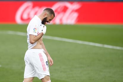 Karim Benzema durante el último partido de la temporada pasada contra el Villareal.