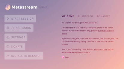 Crear nueva sesión de streaming en grupo.