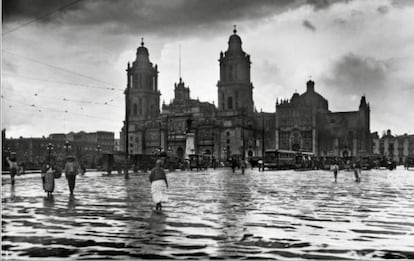 Inundación en Ciudad de México en 1905.