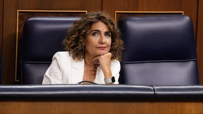 La vicepresidenta primera y ministra de Hacienda, María Jesús Montero, en el Congreso.