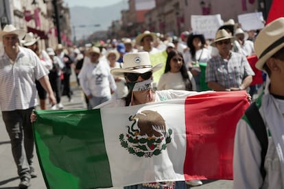 Protesta por la matanza de Carlos Manzo en Morelia, Michoacán (México), el 15 de noviembre.